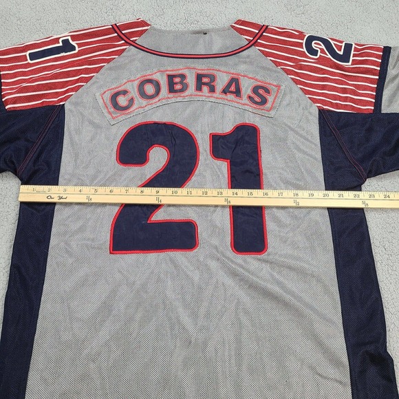Vintage Southpole Baseball Jersey Mens Medium Cobras Metallic Hip Hop Mesh Rare - Picture 10 of 12